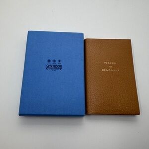 New in Box Smythson Blue and Brown Notebook “Places to Remember”
